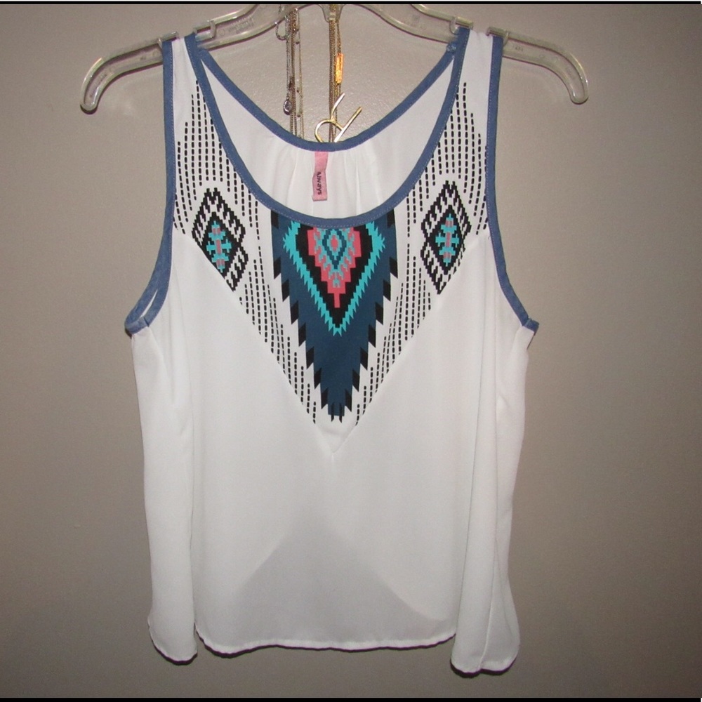 White Patterned tank top